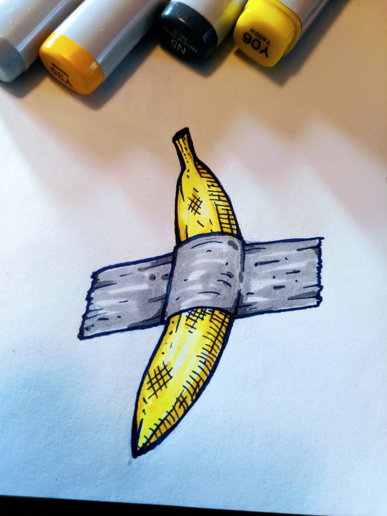 duct tape banana art